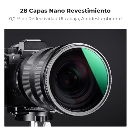 K&F CONCEPT Nano-Xcel ND Filtros Kit, 55mm Filtro ND4 + ND8 + ND64 + ND 1000 Densidad Neutral 28 Capas Nano Revestimiento con Estuche - imagen 6