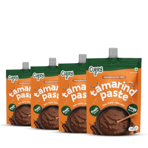 Image of CURRYiT Tamarind Paste| Rich & Tangy Imli Taste | Authentic Flavour for Sambhar, Rasam & Traditional Dishes | Ready-to-Use Chutney for Samosa, Pakoras & Snacks | No Preservatives 100g (Pack of 4)