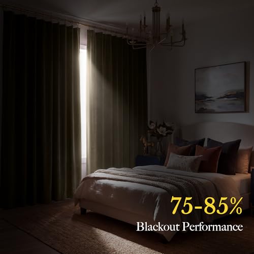 RYB HOME Taupe Velvet Curtains 90 inches Long for Living Room by RYB HOME - Image 4