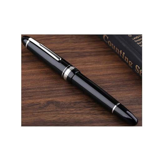 Stylo-plume à piston en cuivre et résine noire avec plume moyenne de 0,7 mm