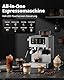AIRMSEN Siebträger-Espressomaschine mit Kegelmahlwerk & Milchschäumer – 20 Bar Druck, Touchscreen, Programmierbar, Edelstahl, 1,8L Wassertank, für Cold Brew/Americano, Haushalts-Kaffeemaschine