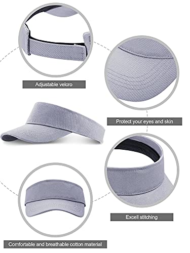 4 Pieces Kids Sports Sun Visor Hats Empty Top Baseball Cap Running Tennis Hats (Red, Light Gray, Navy Blue, Black) #TOP2