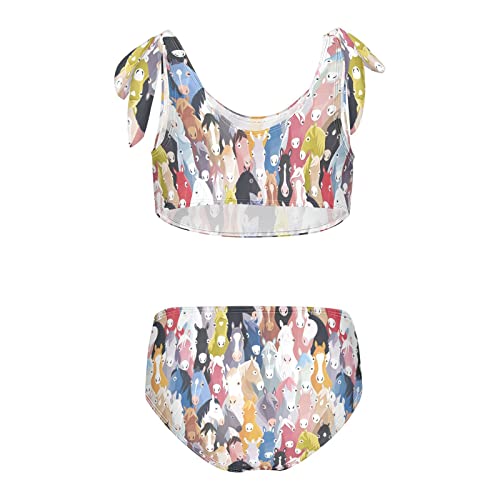 Image of Cute Pugs Flowers Butterflies Girls Bikini Sets 2 Piece Swimsuits Bathing Suit Swimwear