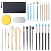 Amrules Kit de herramientas de arcilla, 27 herramientas de cerámica, práctico kit de herramientas de escultura de arcilla polimérica, juego de herramientas de arcilla seca al aire para adultos