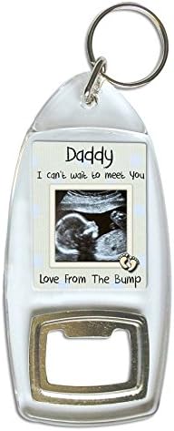 Personalised Scan Photo to Daddy I Can't Wait to Meet You Love from The Bump Bottle Opener Keyring Ideal Birthday Father's Day Gift B28