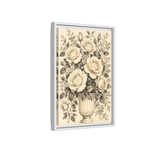 Tableau roses anciennes vintage 30x45cm pour sublimer votre salon au-dessus de la cheminée