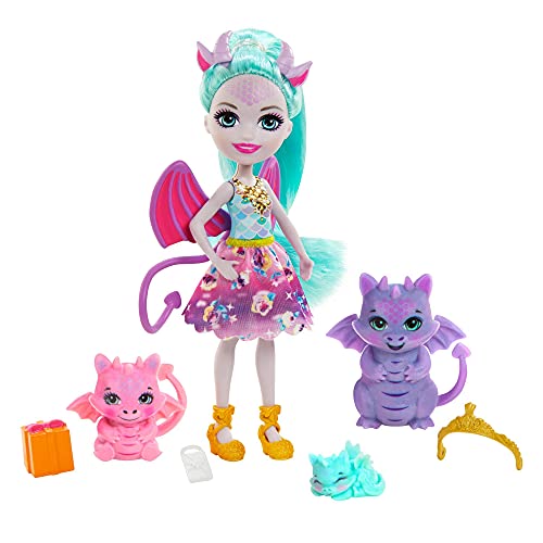 Mini-Poupée Mattel Enchantimals Deanna GYJ09 – 3 Figurines Dragons et Accessoires Inclus - vue 2