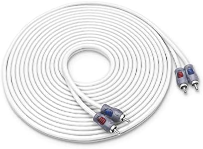 Recoil RMI220 Tinned Oxygen Free Copper 2-Channel 20ft RCA Audio Interconnects Cable for High-End Car Audio Marine Motorcycle & UTV ATV Audio Triple-Shielded with Noise Rejection for Tough Environment