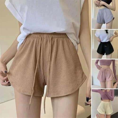 Short d'été pour femme avec lacets abricot XL ample style décontracté