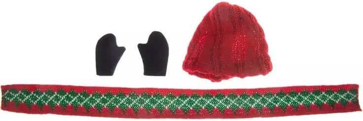 Miniature Snowman Scarf, Gloves, and Hat Decor for Winter and Christmas - 4 Pieces