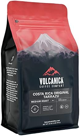 Costa Rica Coffee, Tarrazu Original, Whole Bean, Medium Roast, Fair Trade, Fresh Roasted, 16-ounce