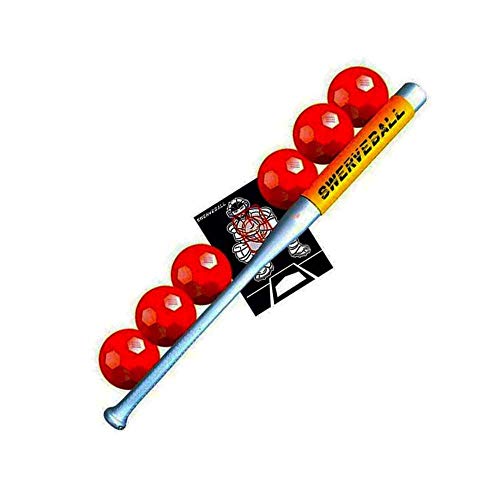 Swerve Ball Plastic Baseball Combo Starter Set Including 6, Strike Zone, Sweet Spot Bat Sleeve, and Pitching Guide
