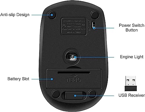 Image of Guiheng Wireless Mouse, 2.4Ghz Wireless Mouse Computer Mouse 1200DPI,6 Buttons with Nano Receiver for Laptop,PC,Chromebook,Computer,Notebook,Office-10 Pack