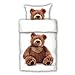 Produktbild Schwanberg Bettwäsche Set Knuddelbär Teddy Bär Renforcé 100% Baumwolle Softtouch Qualität, Größe:135 cm x 200 cm