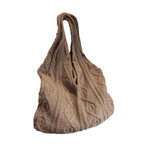 Gehäkelte Strandtasche Damen Häkeltasche Braune Tasche Stofftasche...