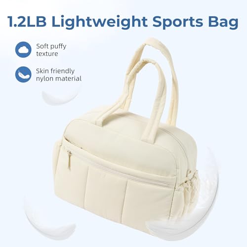 Image of CLUCI Duffle Bag for Travel, Gym Bag for Women, Puffer Tote Small Carry On Bag, 30L Duffle Weekender Bags with Wet Pocket