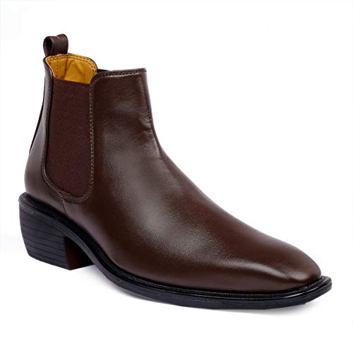 Image of BXXY Men's Height Increasing Elevator Faux Leather Office Wear Chelsea Boot