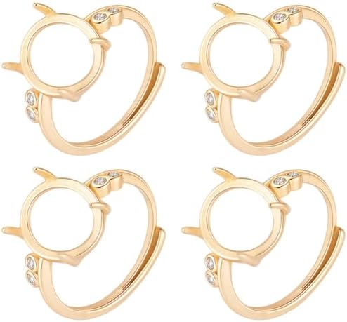 Beebeecraft 1 caixa de 4 peças em branco anel de pino banhado a o...