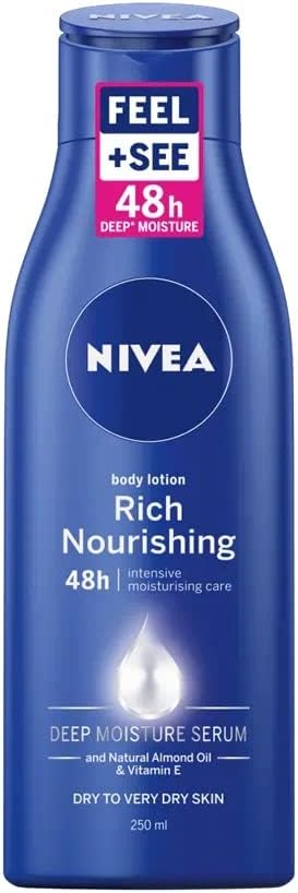 NIVEA Rich Nourishing Body Lotion (500ml), 48h Replenishing Body Lotion