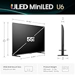 Hisense 55" Class U6 Series Mini-LED 4K UHD Smart Fire TV (55U65QF, 2025 Model) - QLED, Native 144Hz, HDR10+, Dolby Vision IQ, Dolby Atmos, Game Mode Pro, ALLM, Alexa Built in, Black - Image 2