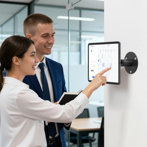 Image of monTEK Anti-Theft Tablet Wall Mount Kiosk, Security Lock, Frameless, Black | Universal compatibility with Fit 7 inch-15 inch Screen Size, Compatible with Ipad Series and Samsung Tab, Frameless Design, Black