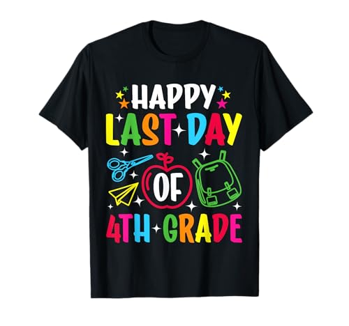 Feliz último día de 4to grado Maestros Estudiantes Graduación Niños Camiseta