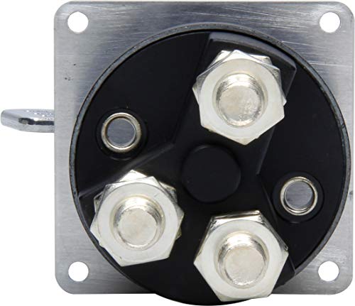 Image of QUICKCAR RACING PRODUCTS Battery Disconnect, Rotary Switch, Panel Mount, 160 amp, 12V, Removable Key, Silver, Each