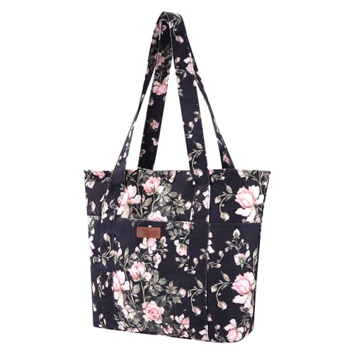 Bolso Tote para mujer, lona grande con cierre