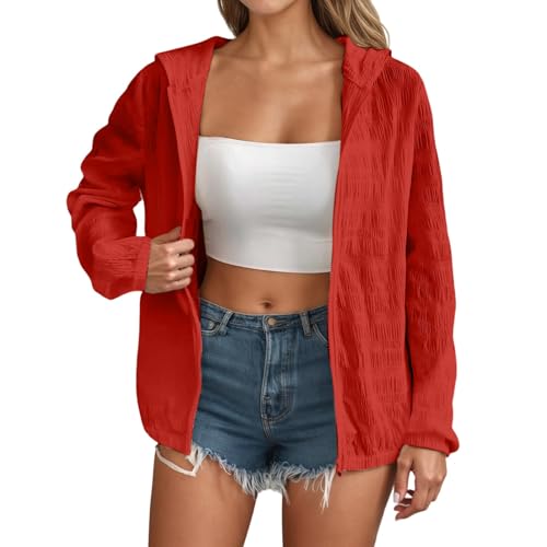 Veste légère à capuche zippée contre les coups de soleil d'été