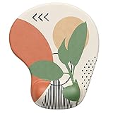 Hsurbtra Ergonomic Mouse Pad with Wrist Rest Support, Gel Mouse Pads with Non-Slip PU Base, Pain Relief Memory Foam Computer Mat, Cute Office Supplies Desk Decro Accessories, Green