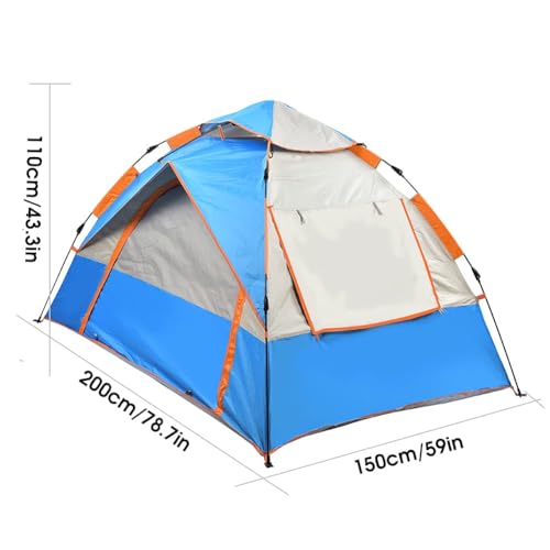 Carpa automática impermeable doble capa azul miniatura 7