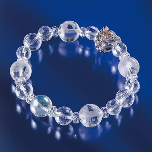 MADE IN JAPAN White snake good luck bracelet for women men Japanese traditional shrine prayer feng shui good luck charm guardian deities crystal lucky bracelet for women men 6-8 inches stretch2