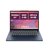 Lenovo Chromebook 14' Notebook IPS WUXGA (1920x1200), 128GB SSD, 8GB RAM, Wi-Fi6E, ChromeOS, MediaTek Kompanio 540 - Laptop Leggero per Studio, Streaming e Uso Quotidiano