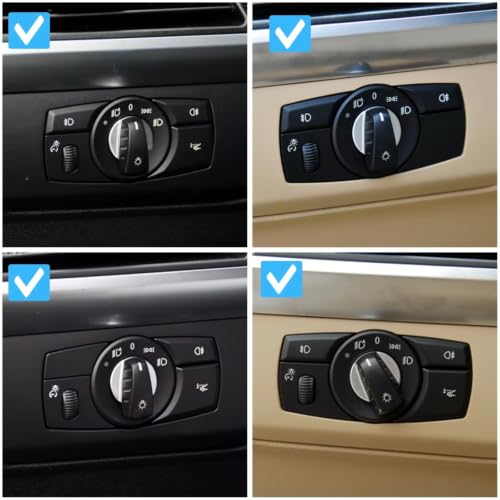 Botón interruptor luz faros coche perilla giratoria luz frontal para BMW X5 E70 2007-2013 7