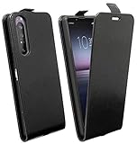 Cofi1453 Étui à rabat vertical compatible avec Sony Xperia 1 II Noir
