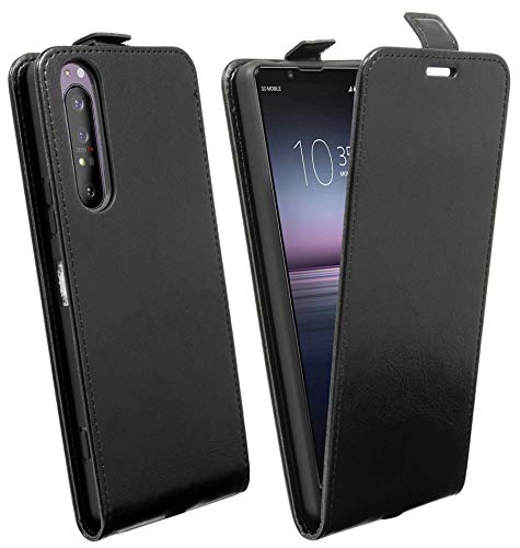 cofi1453® Flip Hülle kompatibel mit Sony Xperia 1 II Handy Tasche vertikal aufklappbar Schutzhülle Klapp Hülle Schwarz