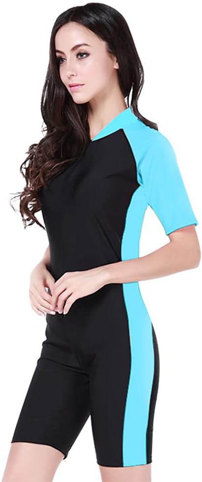 Women Zipper Rash Guard Long Sleeve Sun Protection Surf Rashguard Boyleg One Piece Sport Swimsuit Padded Bathing Suit