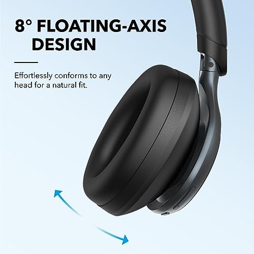 Soundcore by Anker, Space One, Active Noise Cancelling Headphones, 2X Stronger Voice Reduction, 40H ANC Playtime, LDAC Hi-Res Wireless Audio, Comfortable Fit, Clear Calls, Bluetooth 5.3 (Abyss Black) — view 5