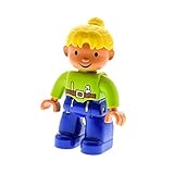  Bausteine gebraucht 1 x Lego Duplo Figur Frau Wendy Beine Blau Oberteil Lime Hell Grün Werkzeug Haare Gelb Blond Bob der Baumeister 3289 3295 47394pb047