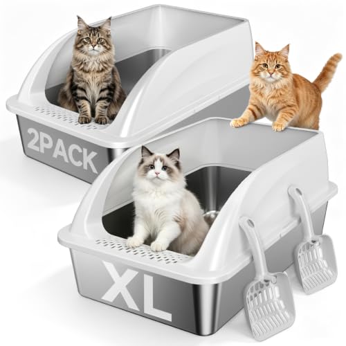 2-Pack XL Stainless Steel Box with High Sides