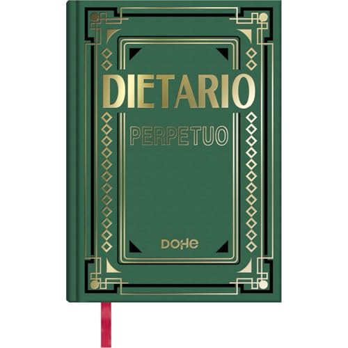 Dohe - Dietario Perpetuo - Día Página, Tamaño 1/4 (15x21 cm), 12 Meses Enero a Diciembre (Sin Año), Tapa Dura, Español, Marcapáginas, Vencimientos, Planning Anual y Fechas a Recordar - Verde