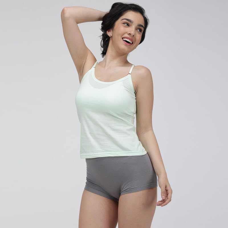 Image of Amul Comfy Cotton Adjustable Slips|Camisole|Pack of 3| Innerwear for Women(Assorted Colours May Vary)