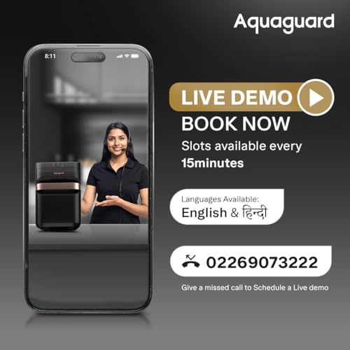Image of Aquaguard Aspire Designo UTC RO+UV 2X UTC Water Purifier |2 Year Filter Life|Copper Infused Water|9 Stage Purification|Suitable for all Water Sources|7L Storage|Save over 14,000 on Filter Replacements