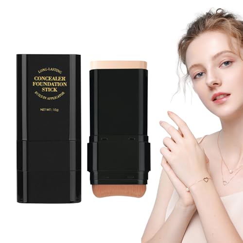 Barra de maquillaje - Base en barra de 15 g, Barras multiusos de cobertura total, Base de maquillaje facial | Crema correctora hidratante ajustable para mujeres y hombres, cubierta correctora de impri