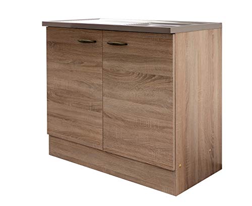 Preisvergleich Produktbild Spülenunterschrank Oslo Breite 100 cm sonoma eiche