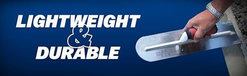 MARSHALLTOWN 14 x 4 inch Rounded Front High Carbon Steel Finishing Trowel, Concrete Tools, DuraSoft Handle, XtraLite Mount, MXS64RED - Image 7