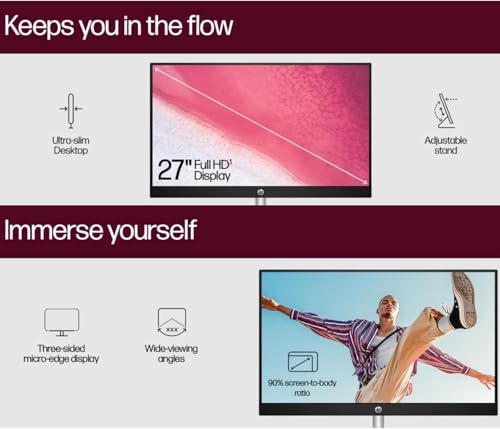 Image of HP 27 inch FHD Touchscreen IPS Anti-Glare Business All-in-One Desktop Next GEN AI PC, Intel Ultra 7 255H with Wireless Keyboard and Mouse Combo,64GB DDR5 RAM, 2TB SSD,Win 11 Pro,Black