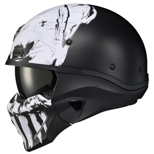 ScorpionEXO Covert X Open Face Half Shell 3/4 Motorcycle Helmet Comm Ready Speaker Pockets DOT Marauder (Black - Small)