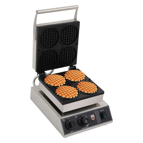 Rundes Waffeleisen Waffel 1750 W, Drehbares Waffeleisen für 4 belgische Waffeln zugleich, mit professioneller Dreh-Funktion, antihaftbeschichtete Platten, Temperaturregler Rundes Waffeleisen Waffel 1750 W, Drehbares Waffeleisen für 4 belgische Waffeln zugleich, mit professioneller Dreh-Funktion, antihaftbeschichtete Platten, Temperaturregler