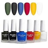 LOKFAR 6 Colors Matte Nail Polish Set, Mist Effect Matte Finish Velvet Gel Nail Polish Kit, Long...